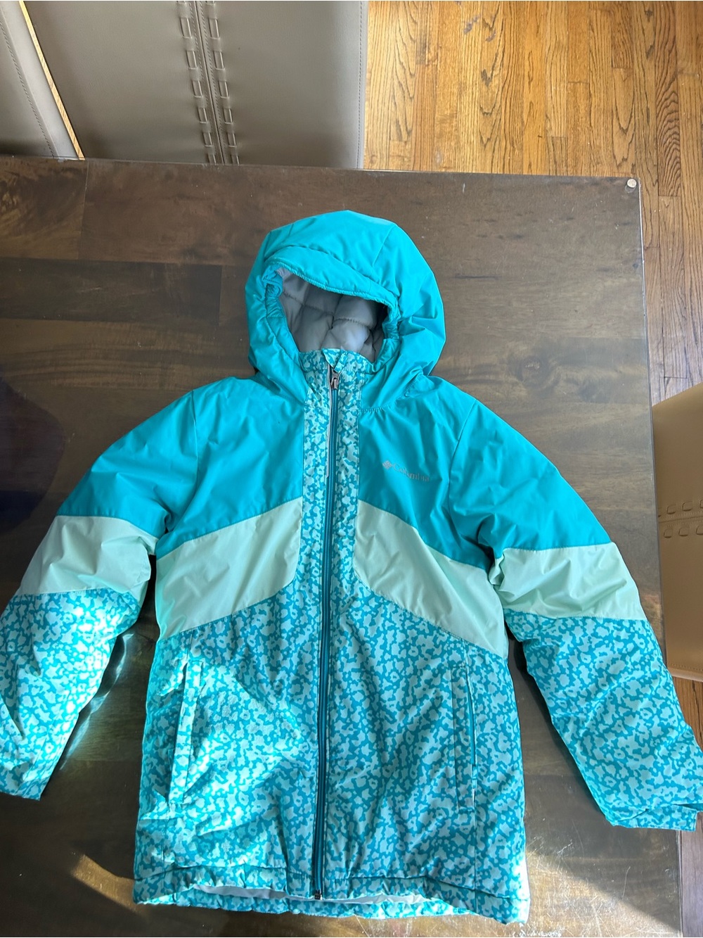 Columbia Kids' Teal and White Ski Jacket